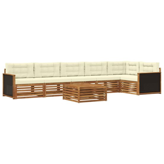 Ensemble de canapés d'extérieur 7 pc naturel et crème polyester