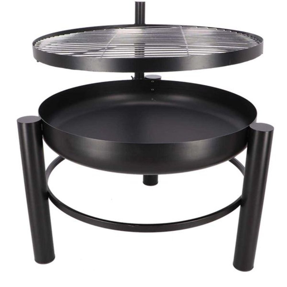 Brasero en métal avec grille de cuisson intégrée 66 x 78 x 69 cm