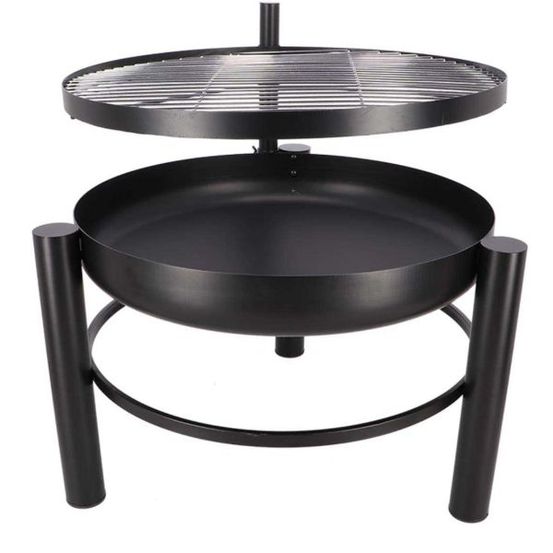 Brasero en métal avec grille de cuisson intégrée 66 x 78 x 69 cm