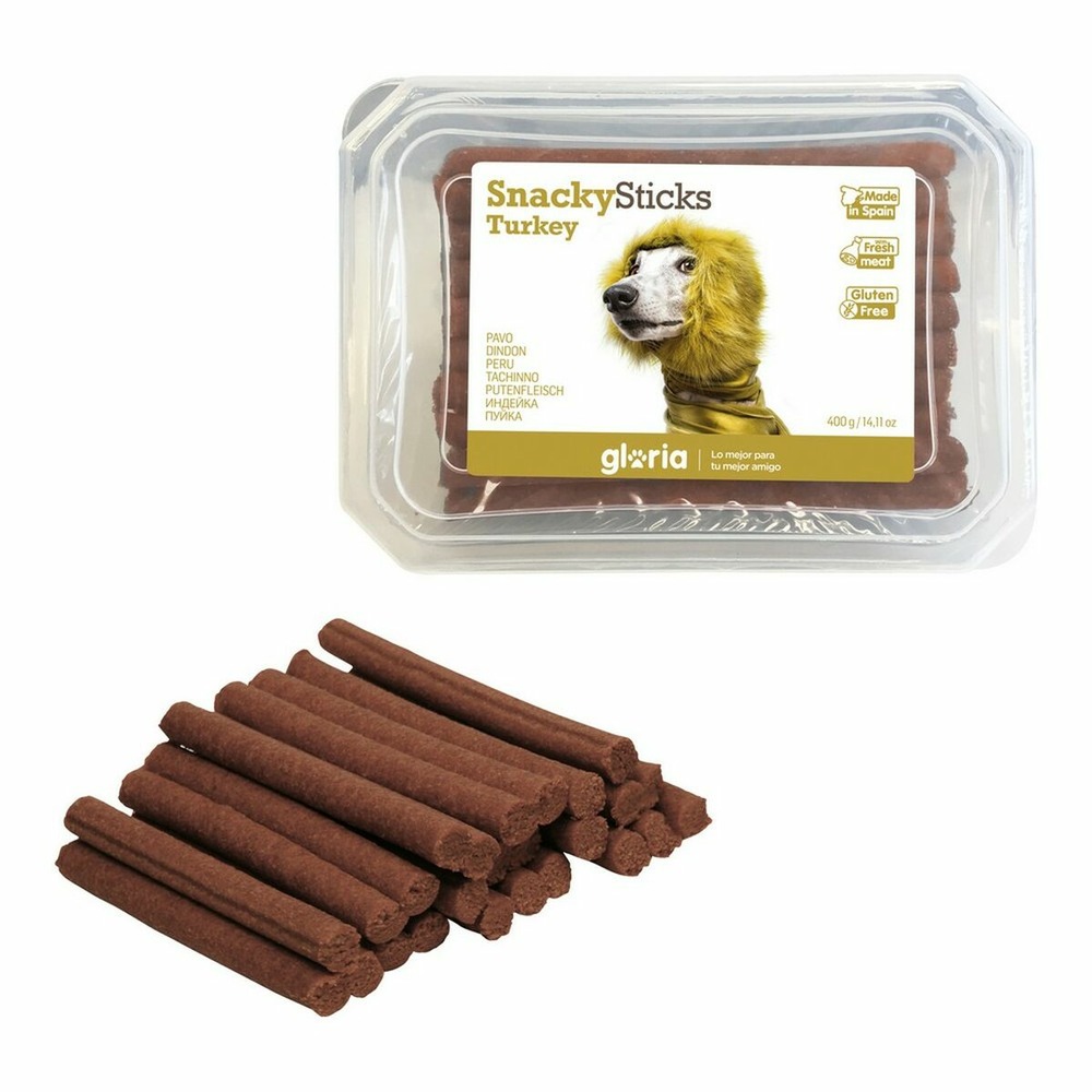 Snack pour chiens gloria snackys sticks poulet dinde bars (350 g)