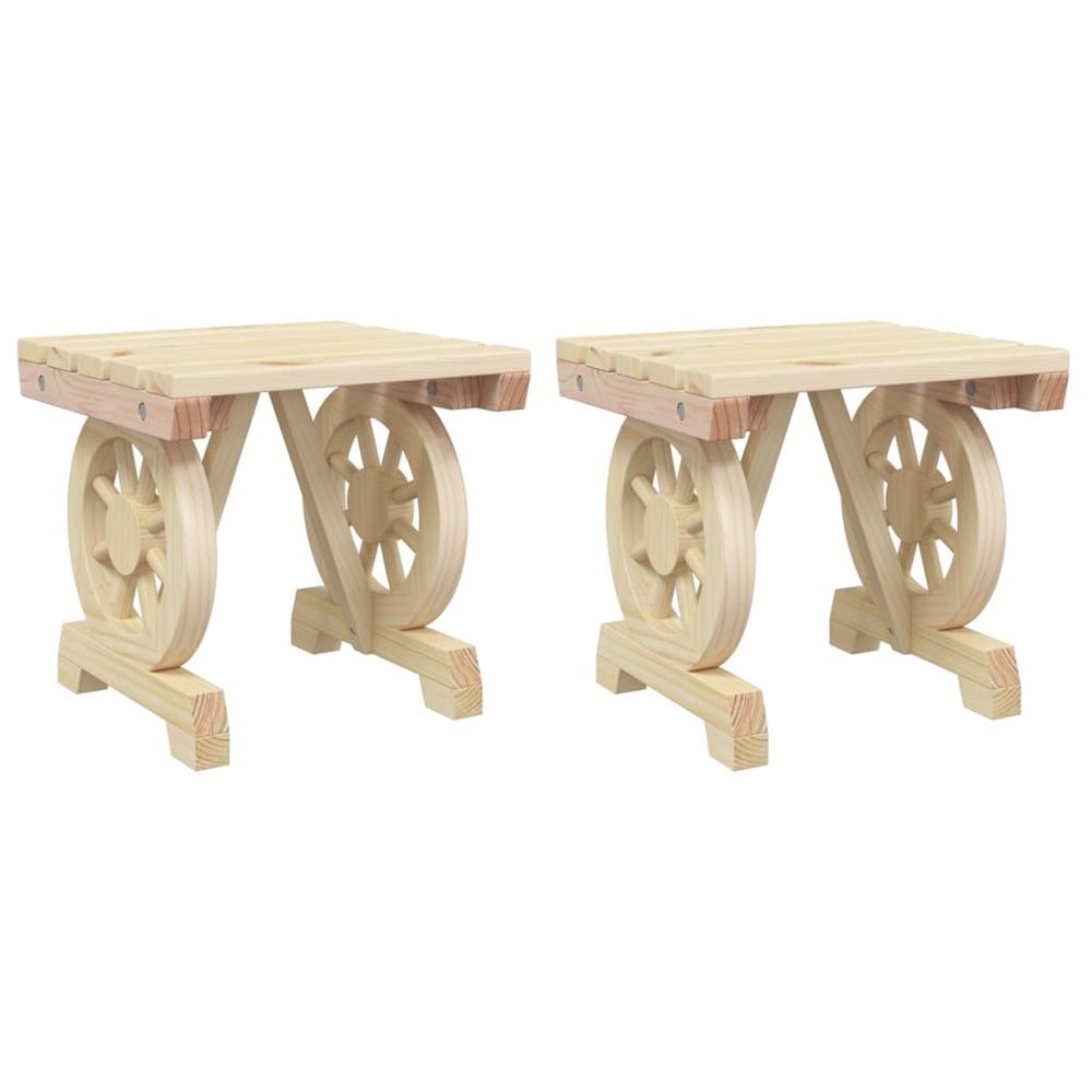Repose-pieds de jardin lot de 2 bois de sapin massif