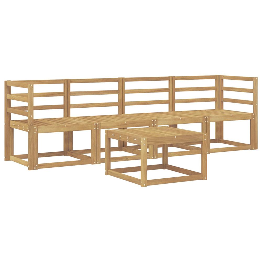 Ensemble de canapés d'extérieur 5 pc blanc bois d'acacia massif