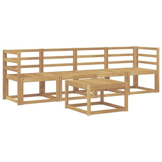 Ensemble de canapés d'extérieur 5 pc blanc bois d'acacia massif