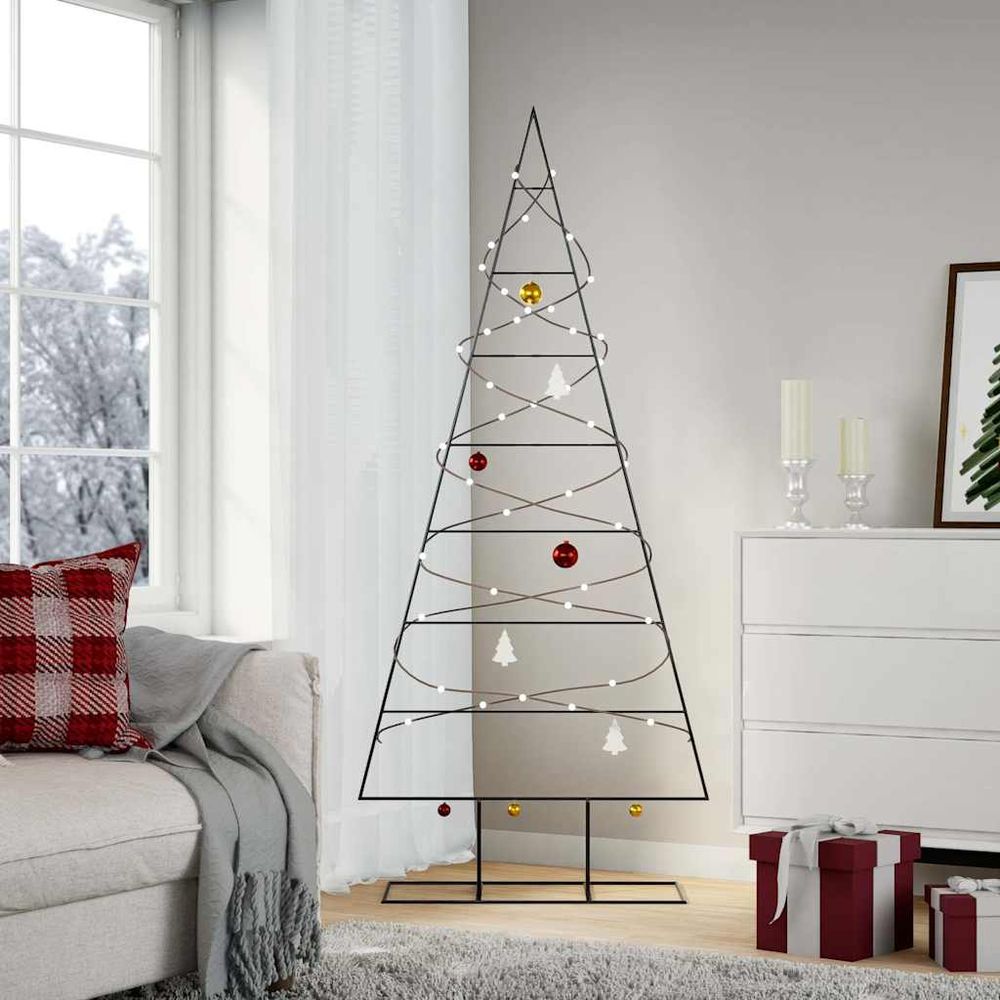 Structure sapin de noël design en métal à décorer noir 180 cm