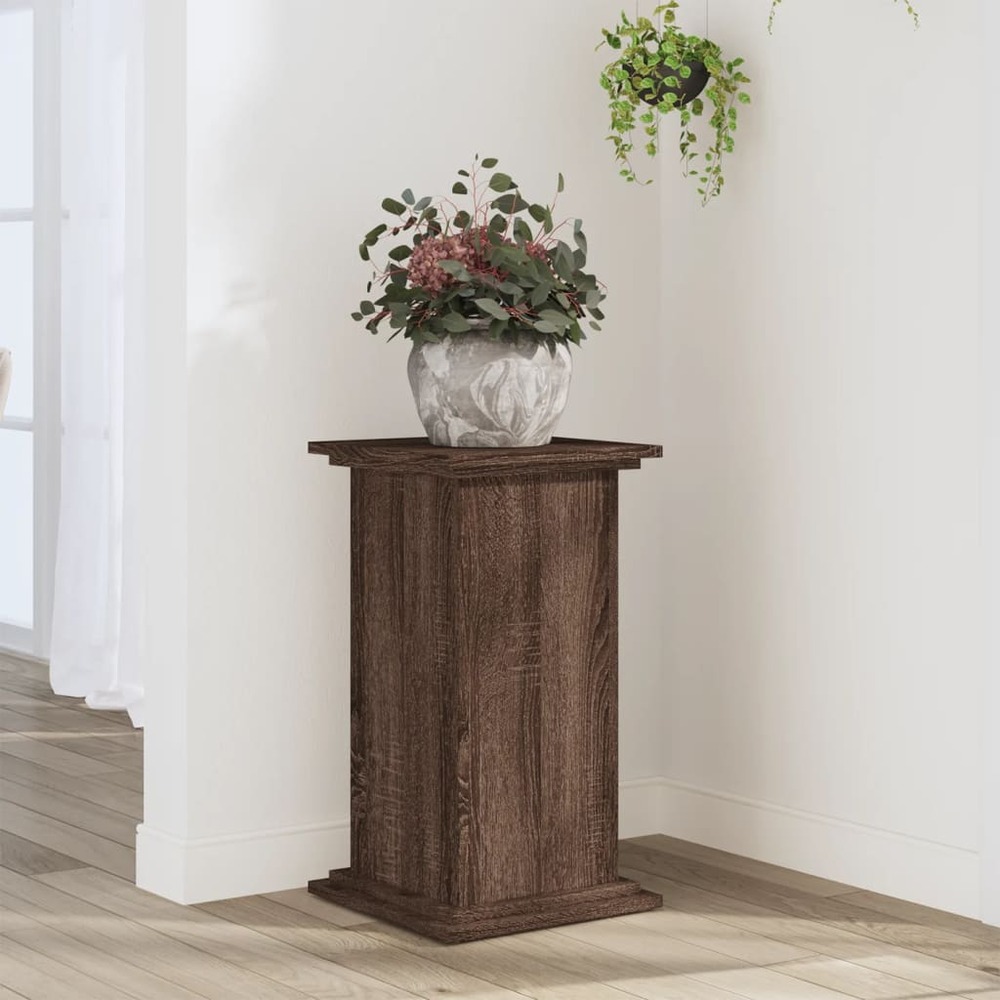 Support pour plantes chêne marron 33x33x60 cm bois d'ingénierie
