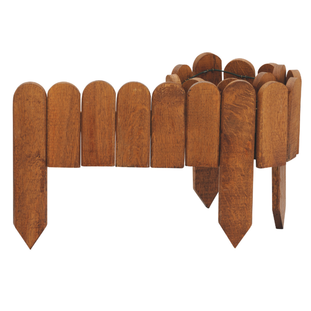 Bordure en bois a planter enroulee