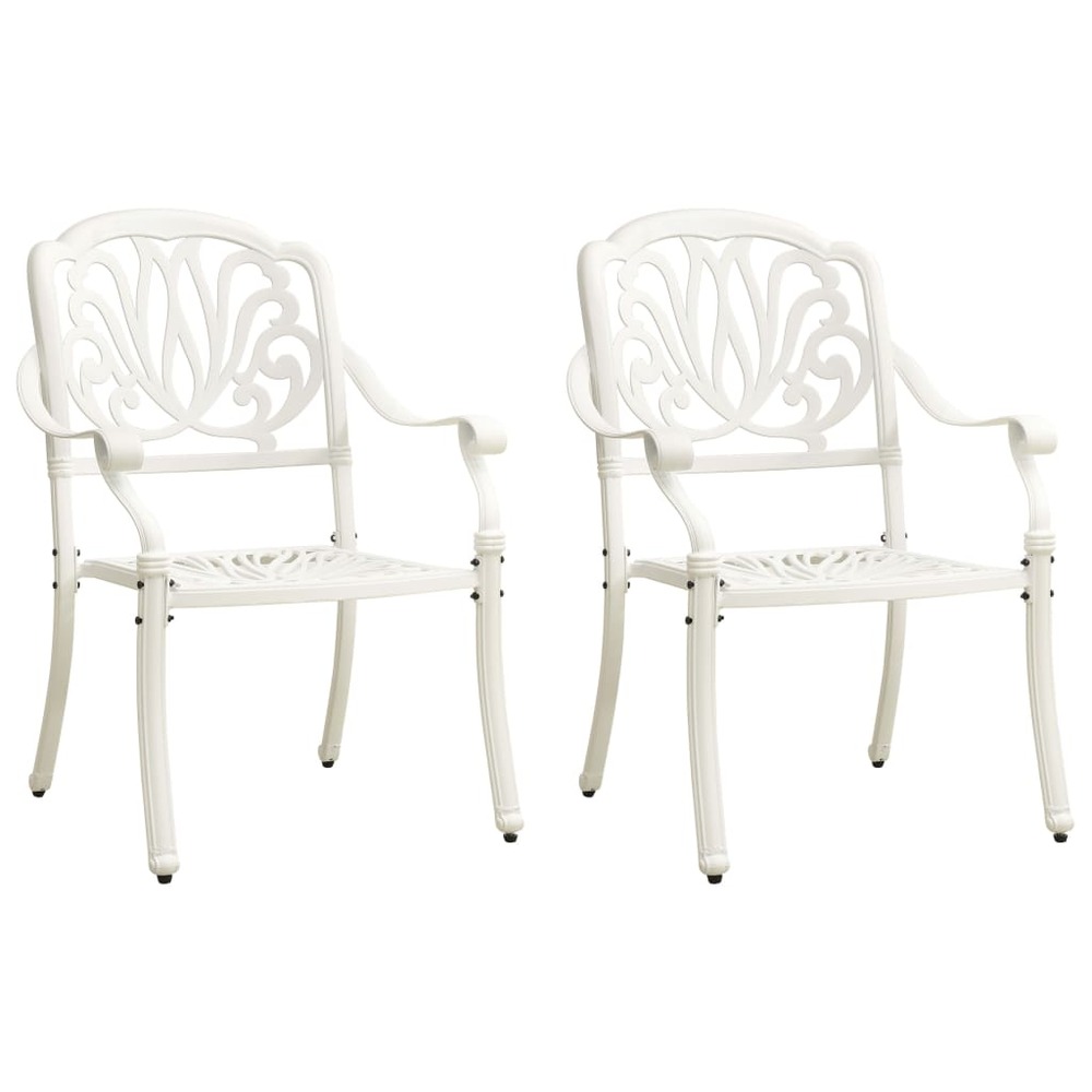 Chaises de jardin 2 pcs aluminium coulé blanc