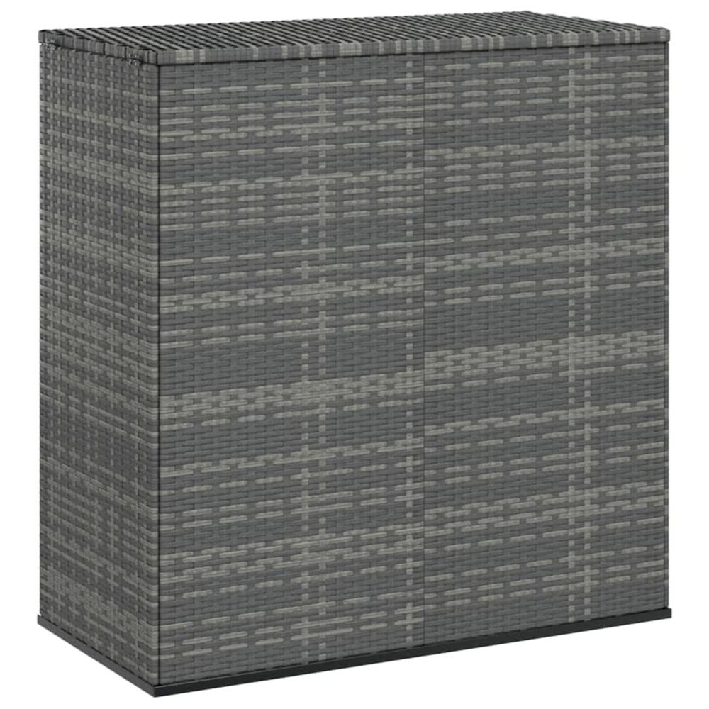 Boîte à coussins de jardin résine tressée 100x49x103,5 cm gris