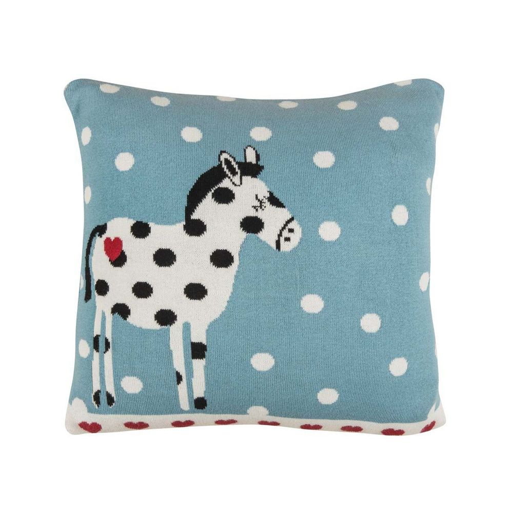 Housse de coussin en coton bio 35 x 35 cheval à pois