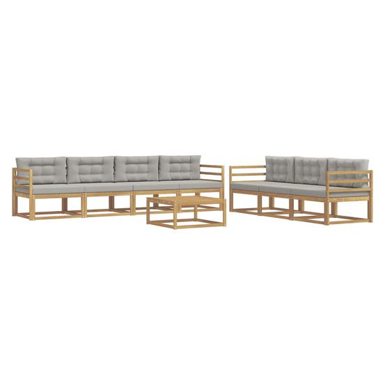Ensemble de canapés d'extérieur 7 pc blanc et gris clair