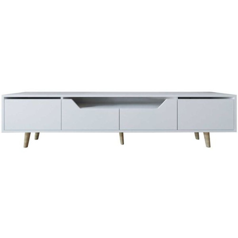 Meuble tv en aggloméré 180 x 29.8 x 48 cm roma blanc