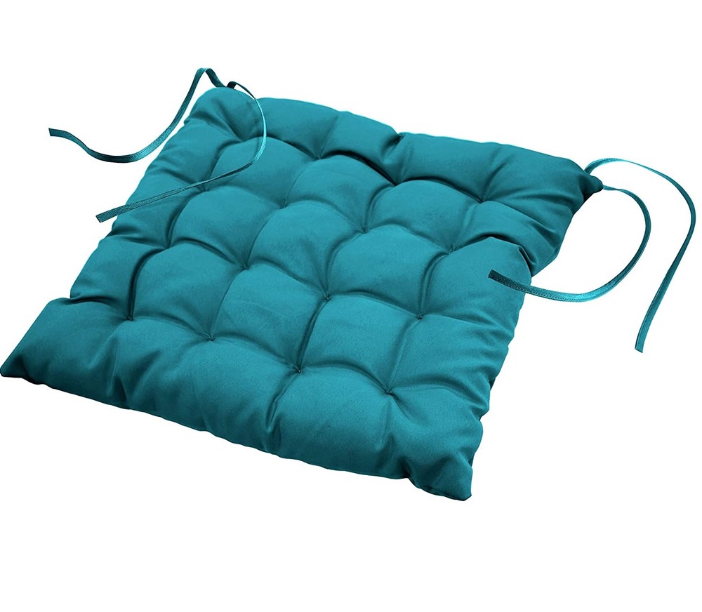 Coussin de chaise assise matelassé 40 x 40 cm petrole