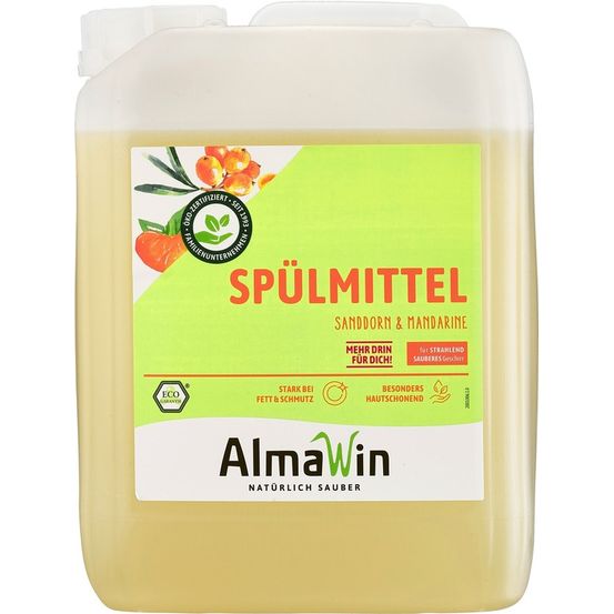 Liquide vaisselle écologique 5 liter, nettoyant vaisselle naturel, sanddorn mandarine