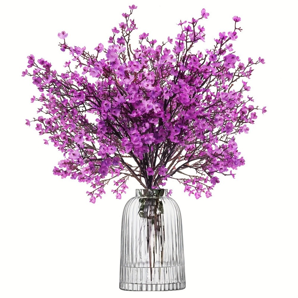Lot de 10 fleurs d'automne artificielles de gypsophila pour diverses décorations violet dtopbuyage