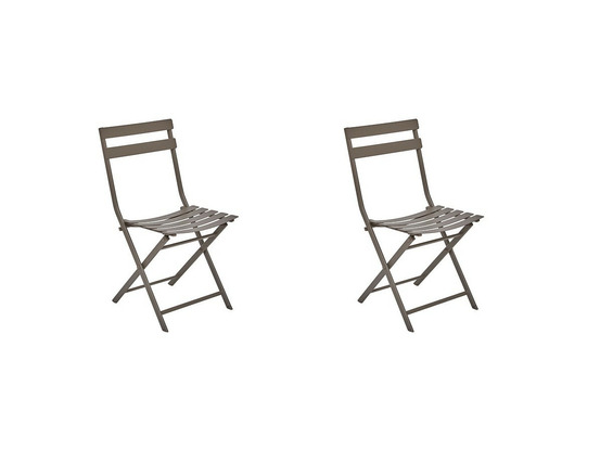 Lot de 2 chaises de jardin métal pliante greensboro café