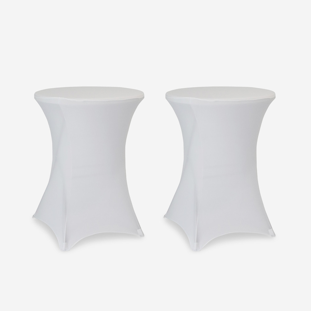 Lot de 2 housses – gala – housses pour mange-debout ø80cm. Polyester. Blanc