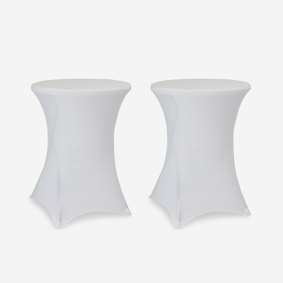 Lot de 2 housses – gala – housses pour mange-debout ø80cm. Polyester. Blanc