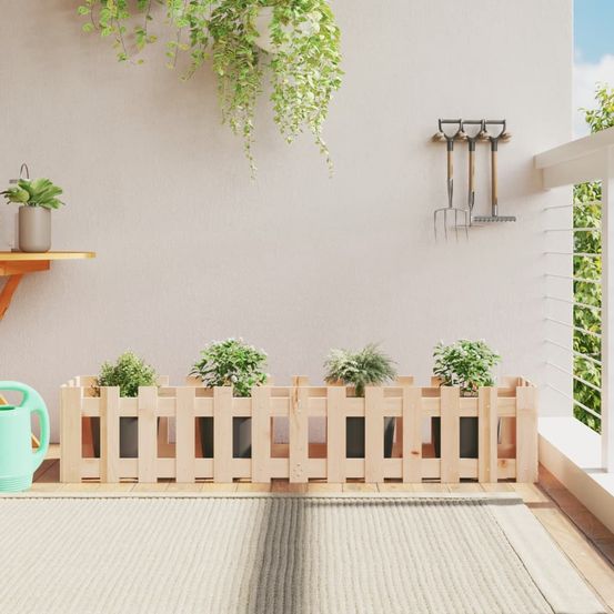 Jardinière surélevée en pin massif pour potager et balcon brun 150x30x30cm