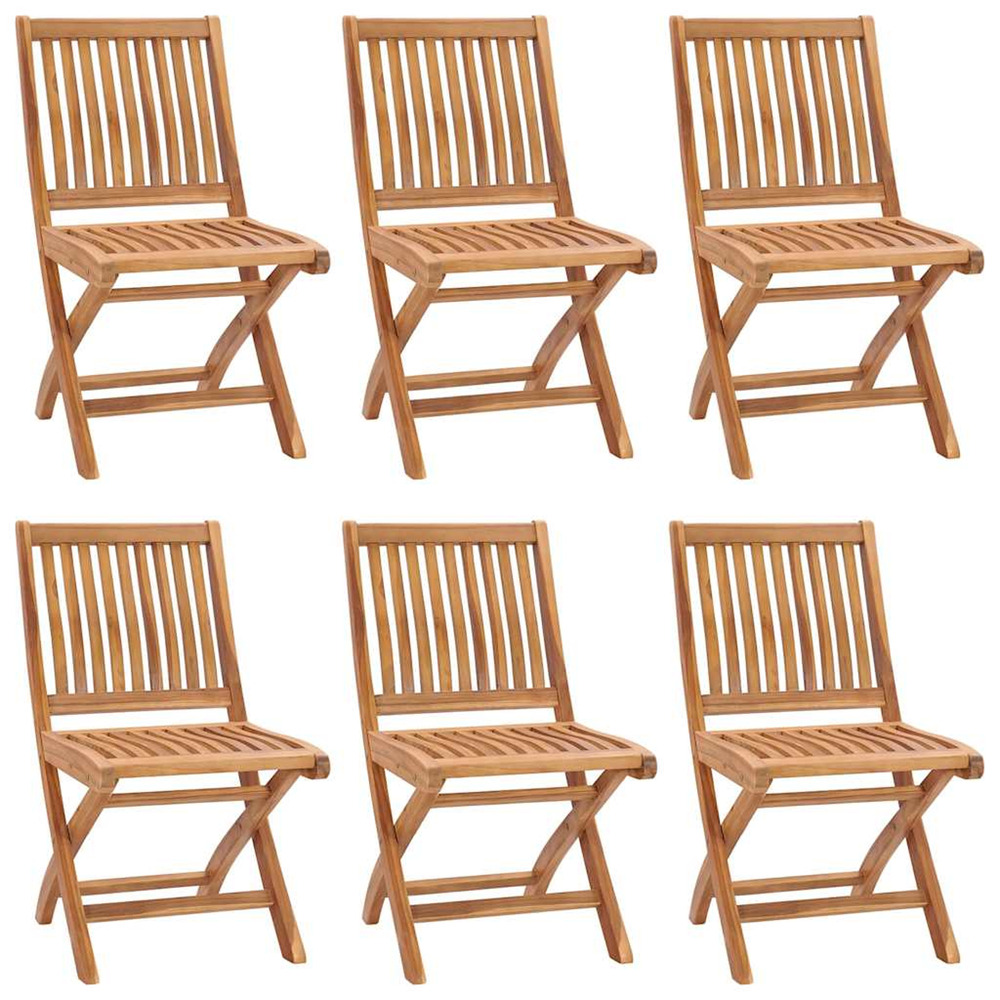 Chaises pliables de jardin lot de 6 bois de teck solide