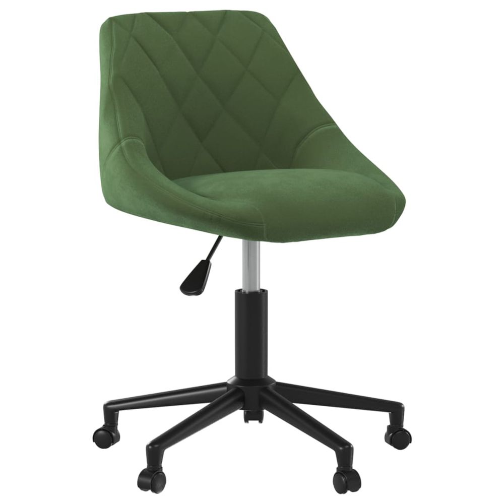 Chaise pivotante de bureau vert foncé velours