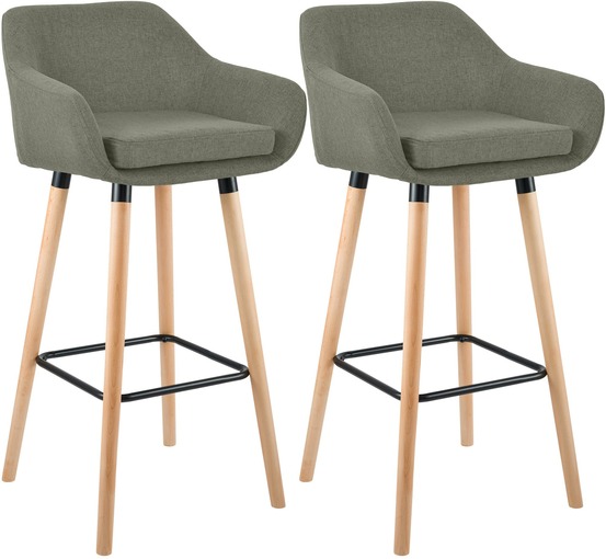 Lot de 2 tabourets de bar grant tissu