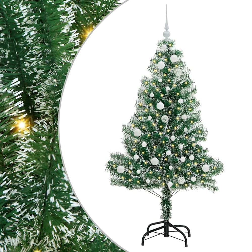 Arbre de noël artificiel floconné de neige avec lumière led
