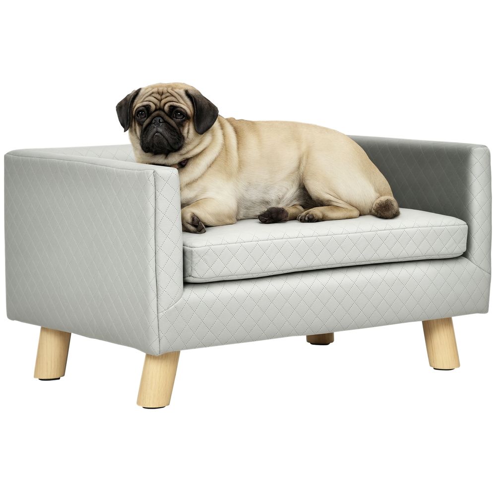 Canapé scandinave animaux bois intérieur coussin velours 64cm gris - comfortxl outdoor living