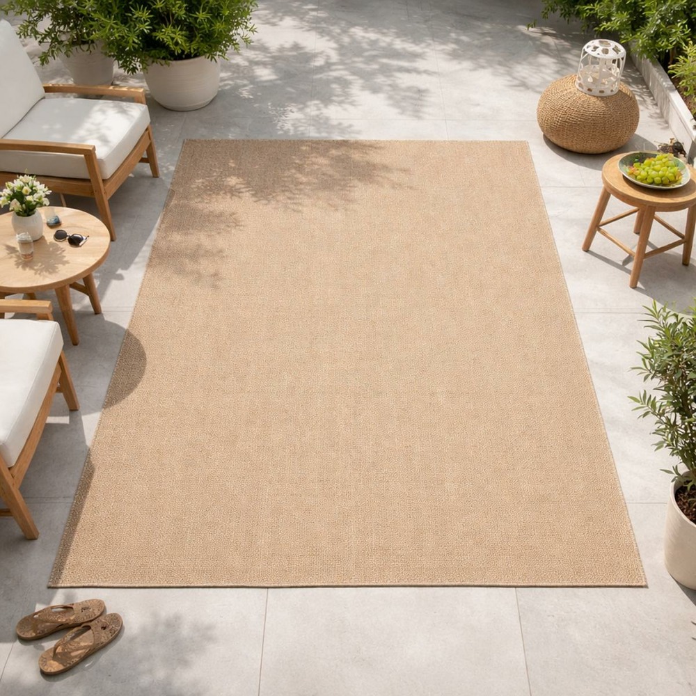 Tapis extérieur intérieur 60x90 lyn13 reza 3 aspect jute motif uni
