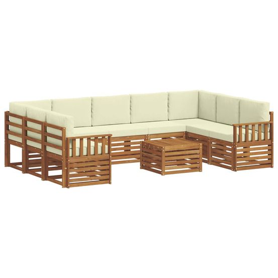 Ensemble de canapés d'extérieur 10 pc naturel et crème
