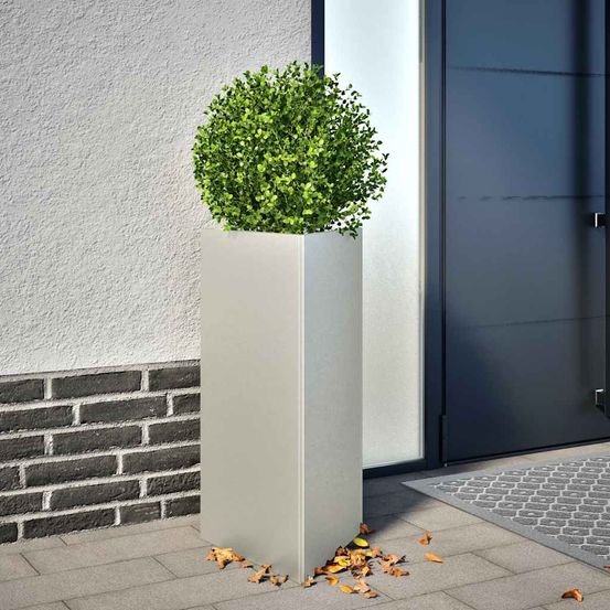 Lot de 2 jardinières triangulaires inox 75cm argenté