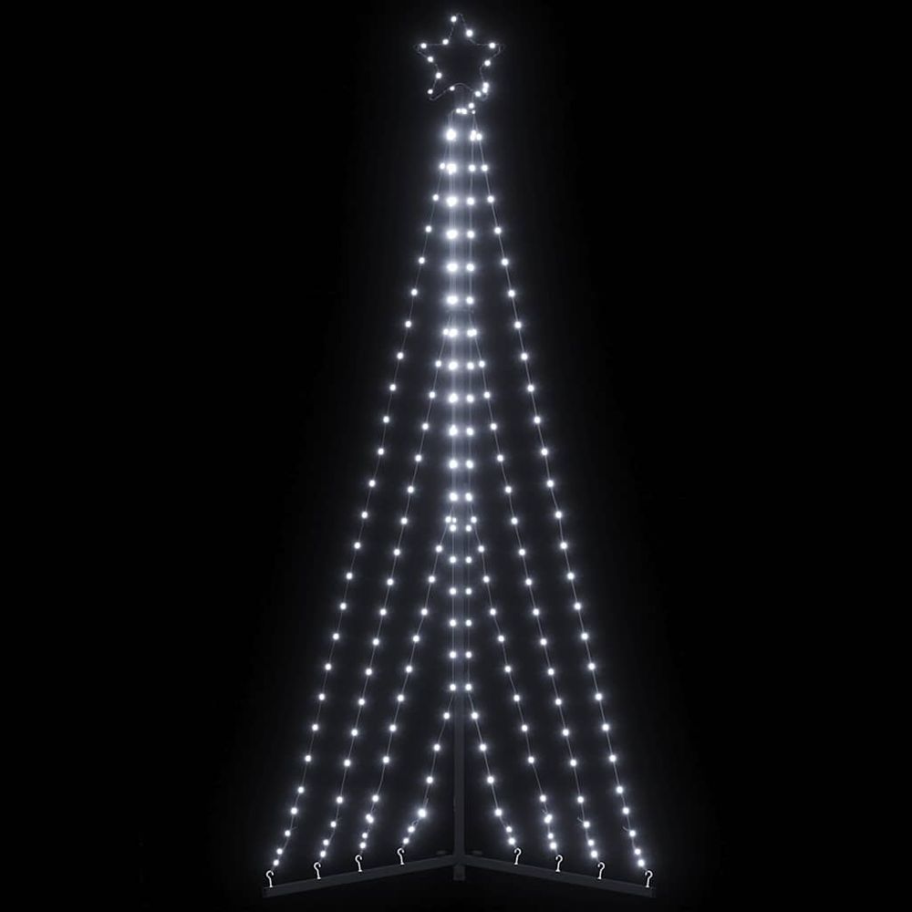 Sapin de noël lumineux led pour jardin 8 modes d'éclairage blanc froid 187 cm