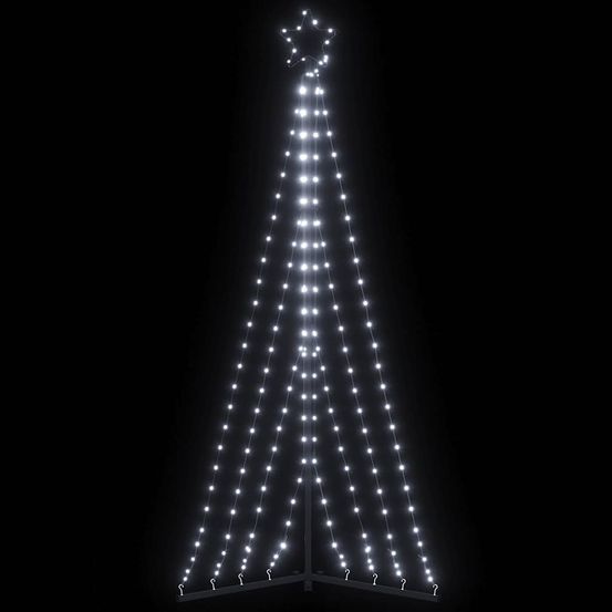 Sapin de noël lumineux led pour jardin 8 modes d'éclairage blanc froid 187 cm
