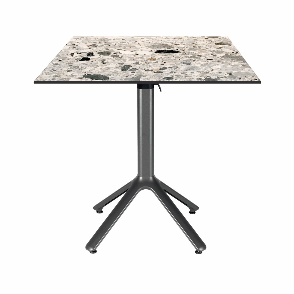 Restootab - table pliable nemo pour intérieur/extérieur galets gris 70x70