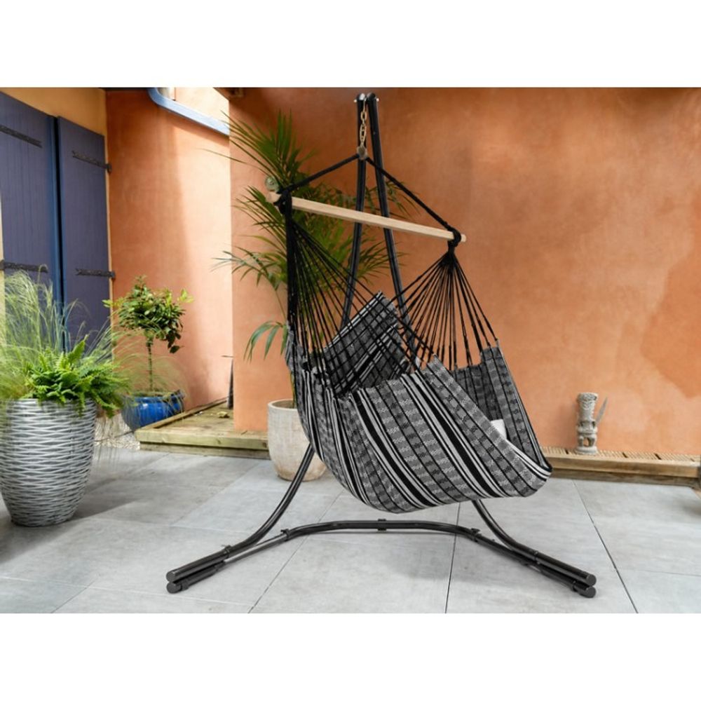 Hamac chaise sur pied poligono noir xl lunatta
