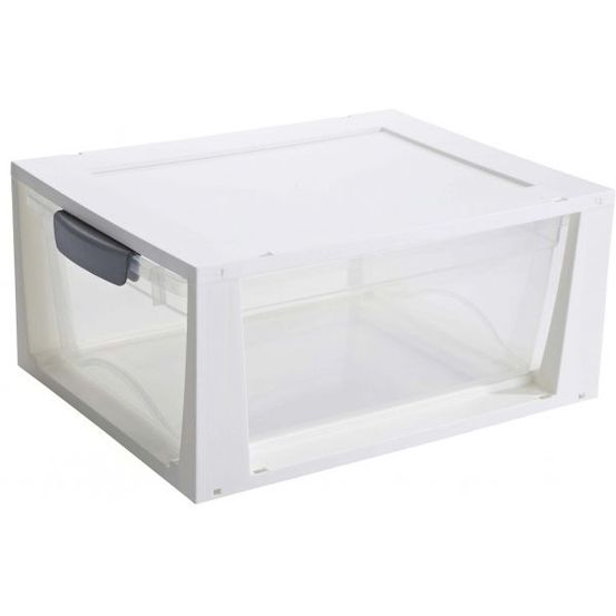 Tiroir de rangement empilable omega 11l blanc