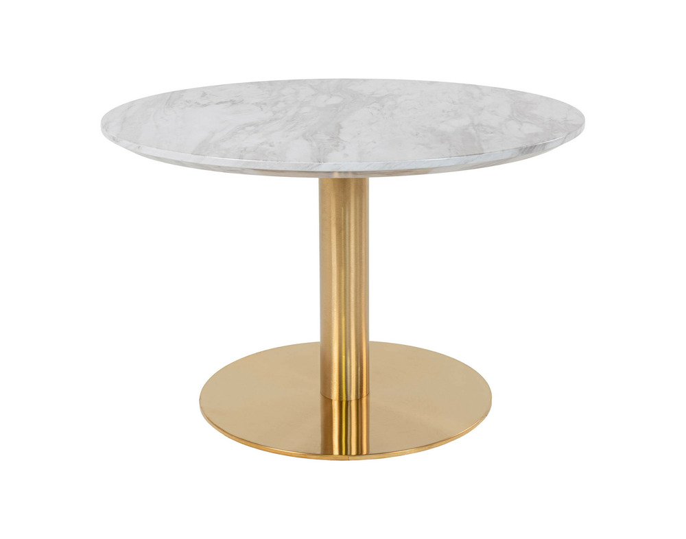 Valverde - table basse ronde - effet marbre - doré - 70 cm