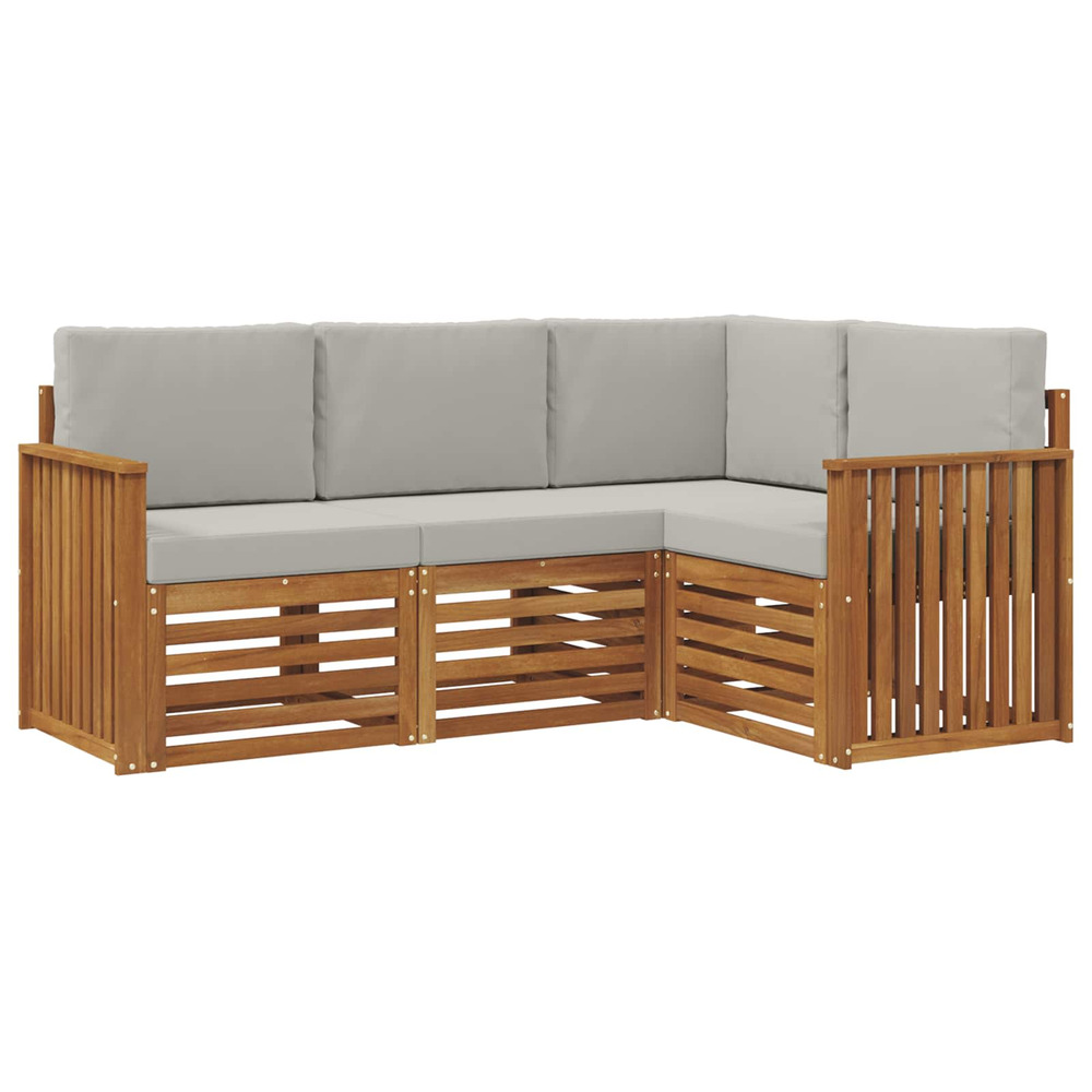 Ensembles de canapés avec coussin 4 pcs gris naturel et clair