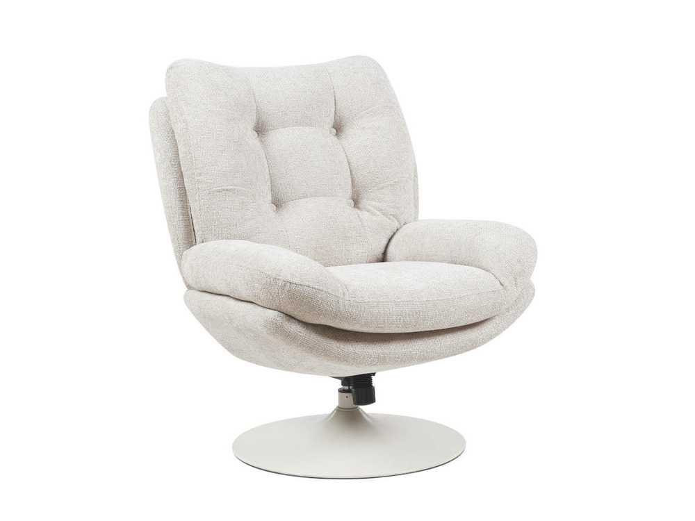 Fauteuil pivotant magnum pied blanc, beige