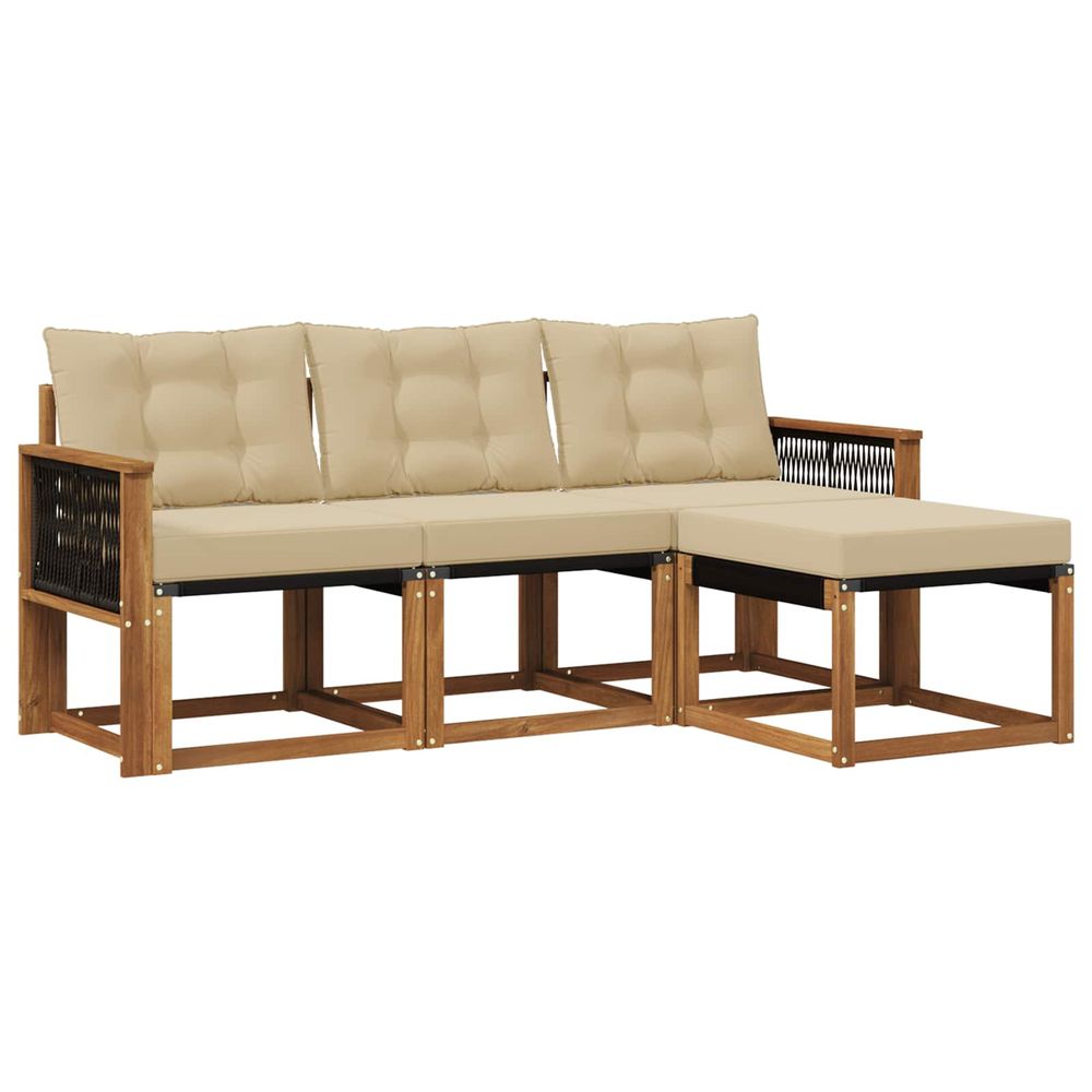 Ensemble de canapés d'extérieur 4 pc naturel et beige