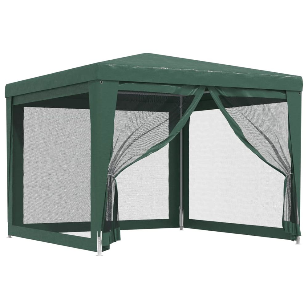 Tente de fête avec 4 parois latérales en maille vert 3x3 m pehd