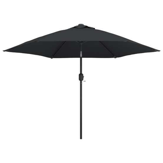Parasol d'extérieur avec poteau en métal 300 cm noir