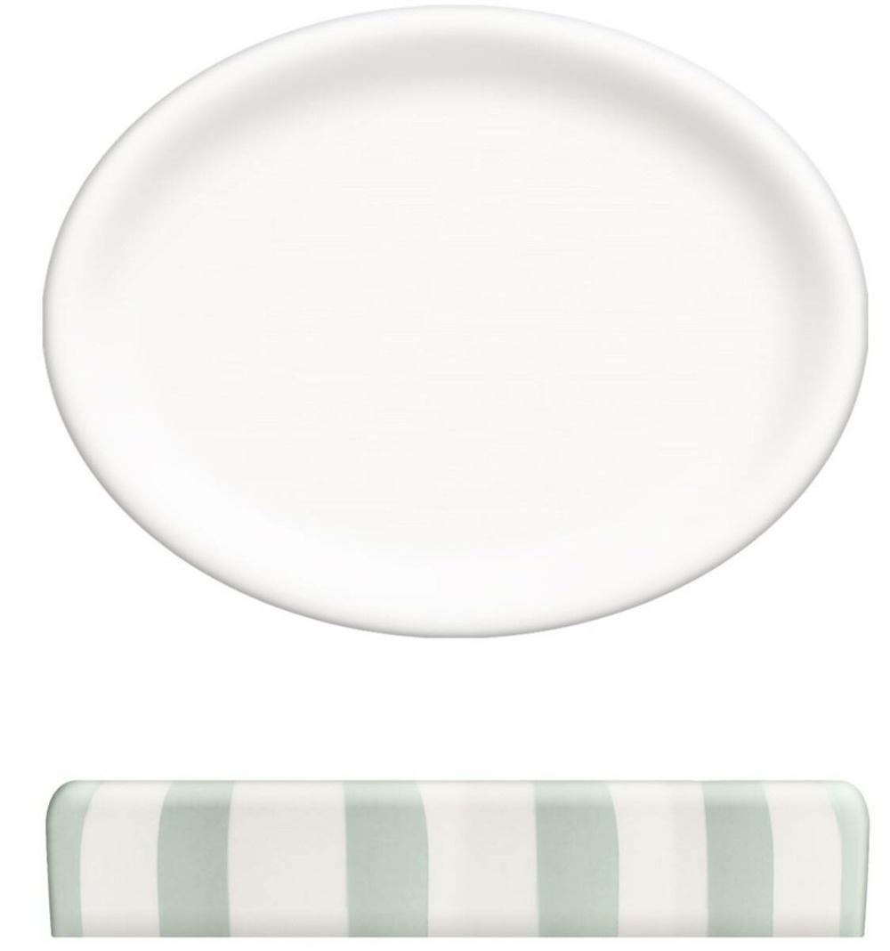 5five - porte-savon strio rayures vert céladon h3cm