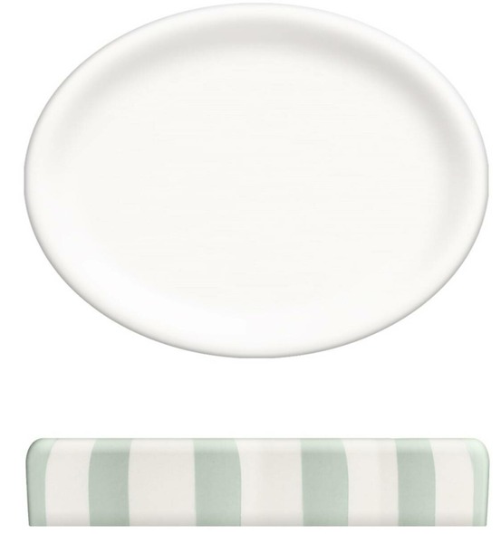 5five - porte-savon strio rayures vert céladon h3cm