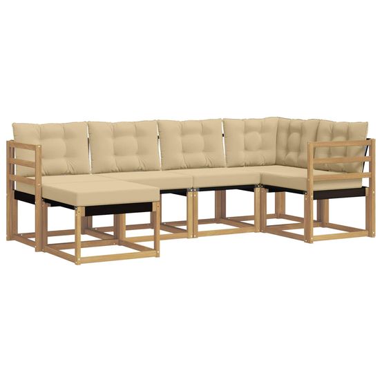 Ensemble de canapés d'extérieur 6 pc blanc et beige