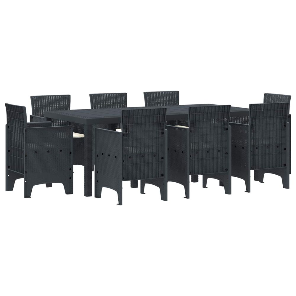 Ensemble de salle à manger pour jardin 9 pc anthracite