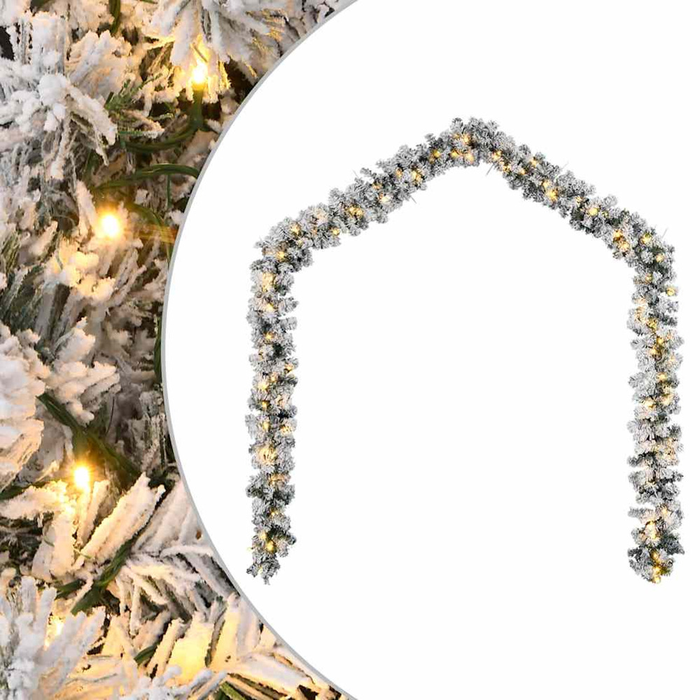 Guirlande de noël avec lumières led vert 20 m pvc