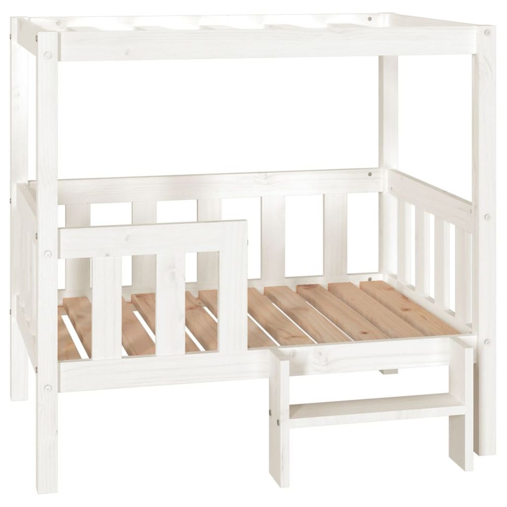 Lit pour chien blanc 95,5x73,5x90 cm bois de pin solide