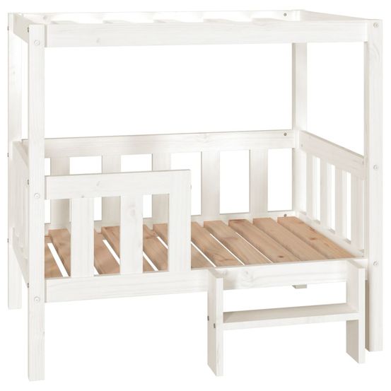 Lit pour chien blanc 95,5x73,5x90 cm bois de pin solide