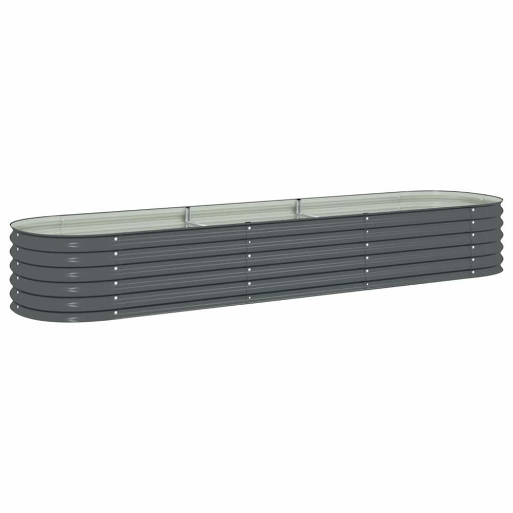 Lit surélevé de jardin 320x80x44 cm acier galvanisé gris