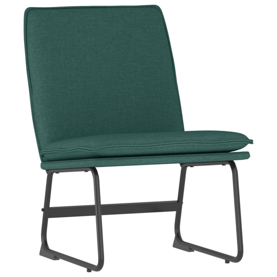 Chaise longue vert foncé 52x75x76 cm tissu bain de soleil